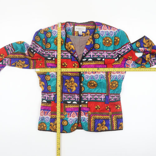 Papell Petites Multicoloured Vintage Button Jacket Women’s Size 4 Polyester