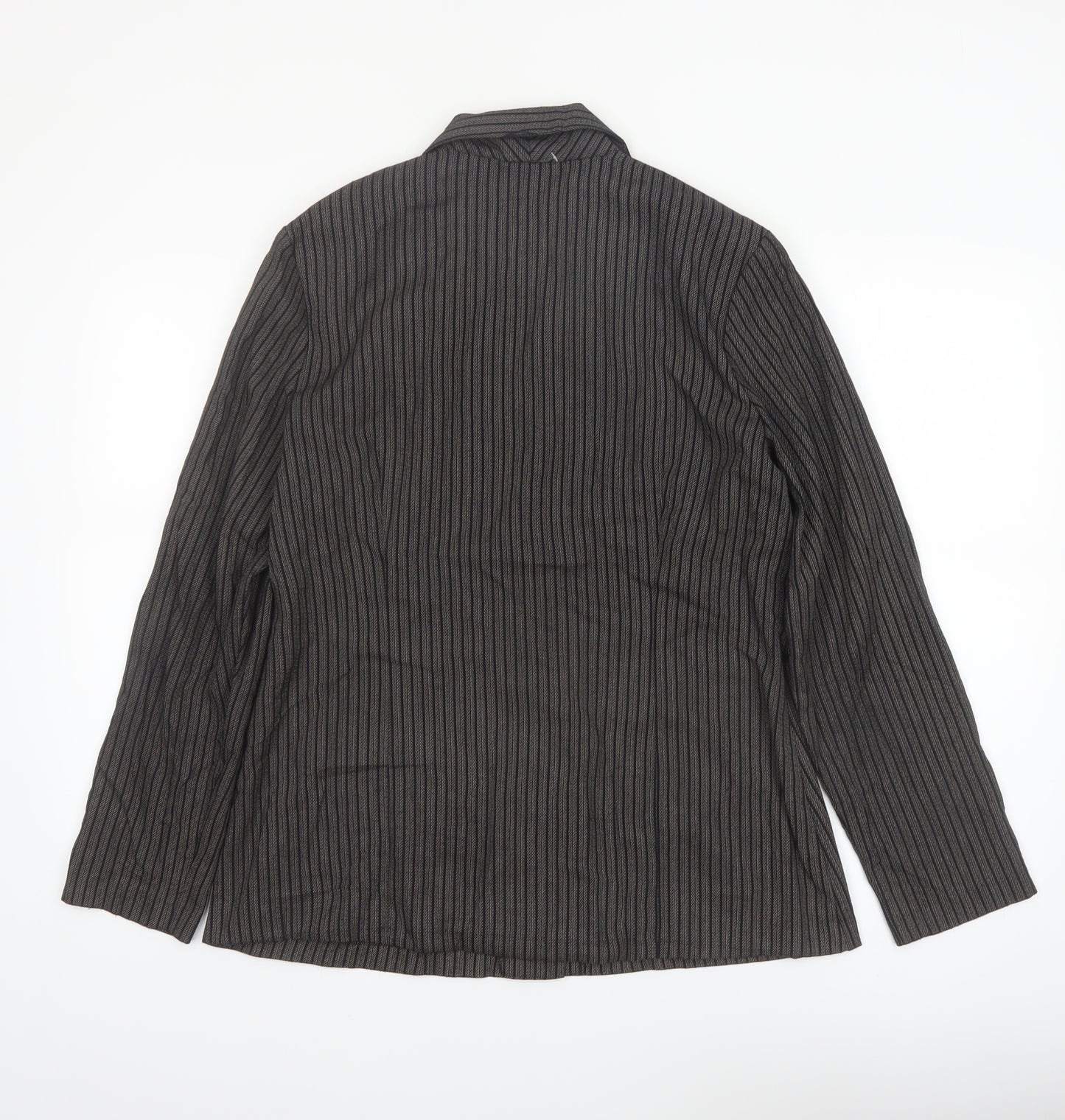 Danielle B Women Black Pinstripe Suit Jacket Size 12 Classic Fit