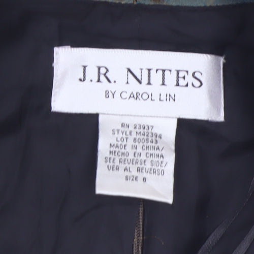 J.R. Nites by Carol Lin Women's Green Gold Blazer Size 10 Satin Finish