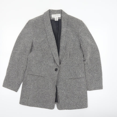 Jones New York Suit Women Grey Single-Breasted Blazer Size 10 Wool-Look