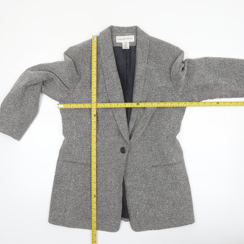 Jones New York Suit Women Grey Single-Breasted Blazer Size 10 Wool-Look