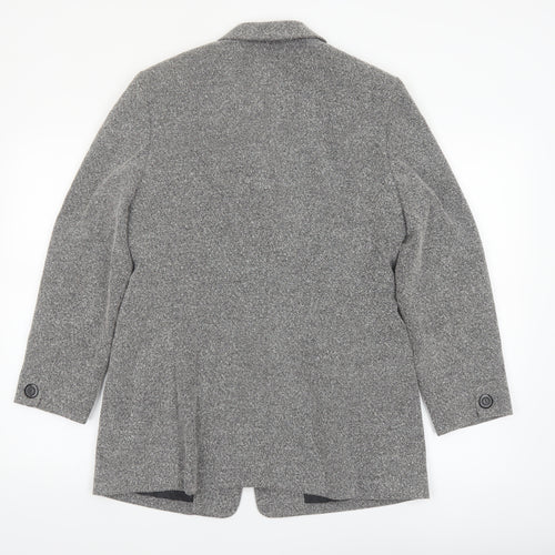 Jones New York Suit Women Grey Single-Breasted Blazer Size 10 Wool-Look