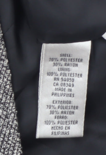 Jones New York Suit Women Grey Single-Breasted Blazer Size 10 Wool-Look