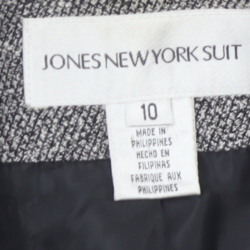 Jones New York Suit Women Grey Single-Breasted Blazer Size 10 Wool-Look