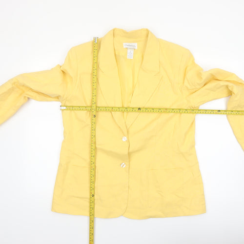 Chadwick's Women Yellow Linen Cotton Blazer Jacket Size 16