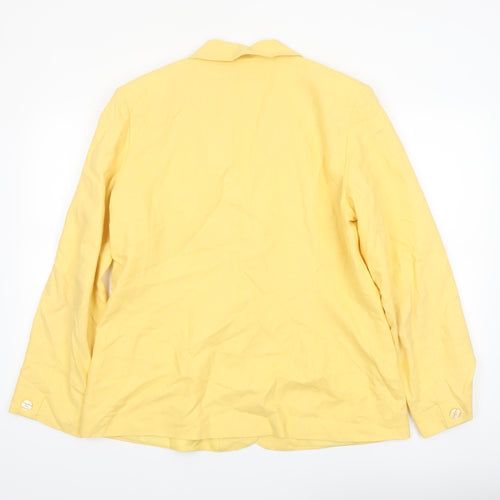 Chadwick's Women Yellow Linen Cotton Blazer Jacket Size 16