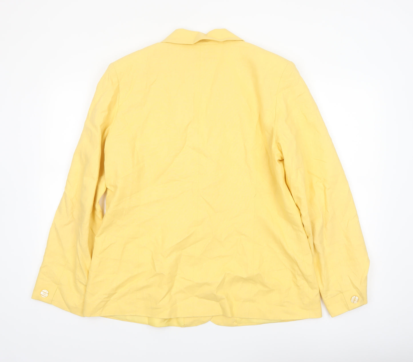 Chadwick's Women Yellow Linen Cotton Blazer Jacket Size 16