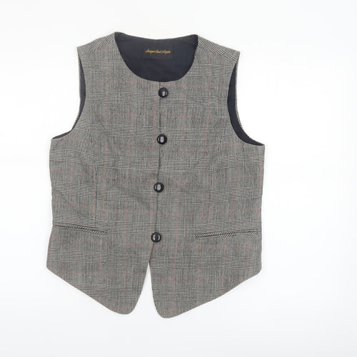 Giorgio Sant' Angelo Women's Grey Check Suit Waistcoat M Classic Fit