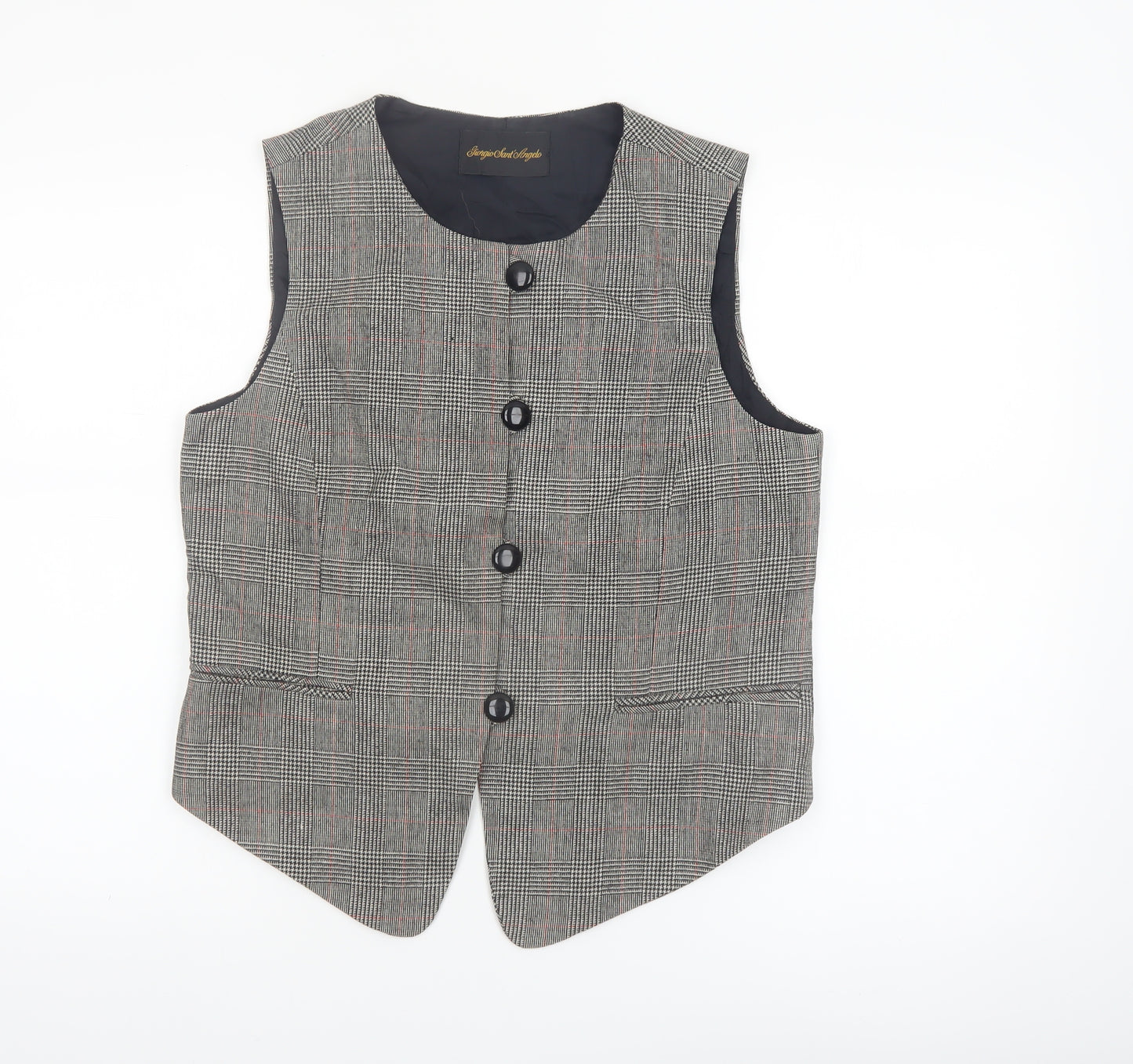 Giorgio Sant' Angelo Women's Grey Check Suit Waistcoat M Classic Fit