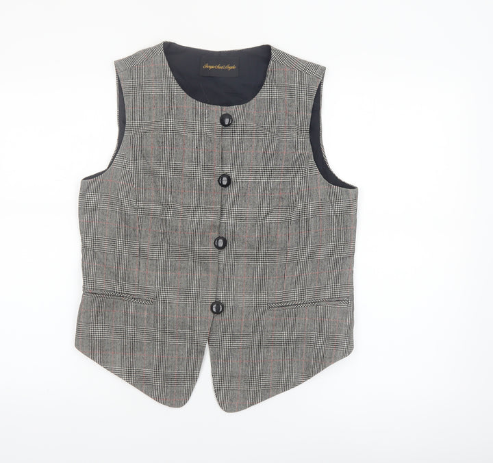 Giorgio Sant' Angelo Women's Grey Check Suit Waistcoat M Classic Fit