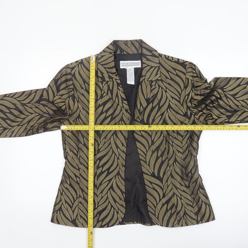 Jessica Howard Women's Black Gold Patterned Blazer Size 10 Classic Fit