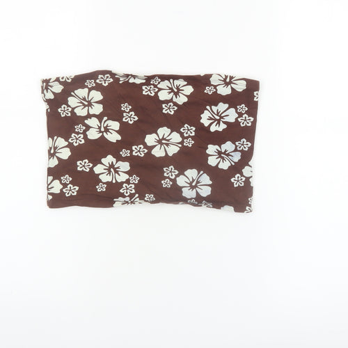 H&M Divided Women’s Brown Floral Strapless Camisole Top Size 12