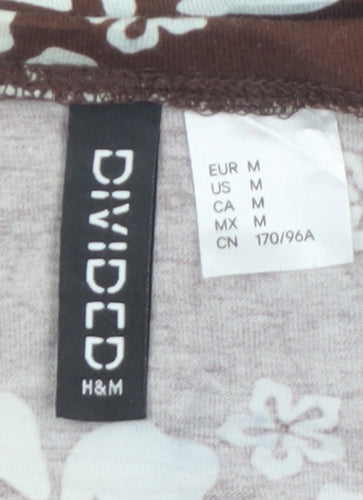 H&M Divided Women’s Brown Floral Strapless Camisole Top Size 12