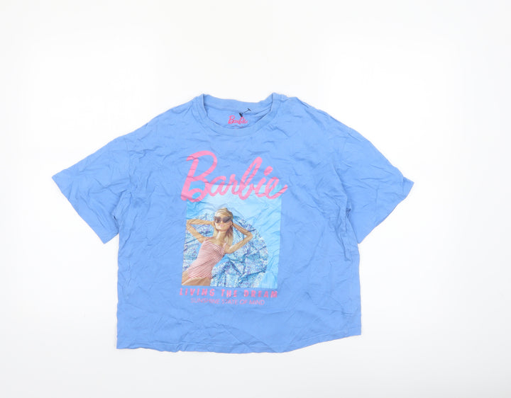 Marks and Spencer Girls Blue Barbie Graphic T-Shirt 12-13 Years