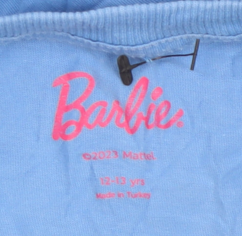 Marks and Spencer Girls Blue Barbie Graphic T-Shirt 12-13 Years