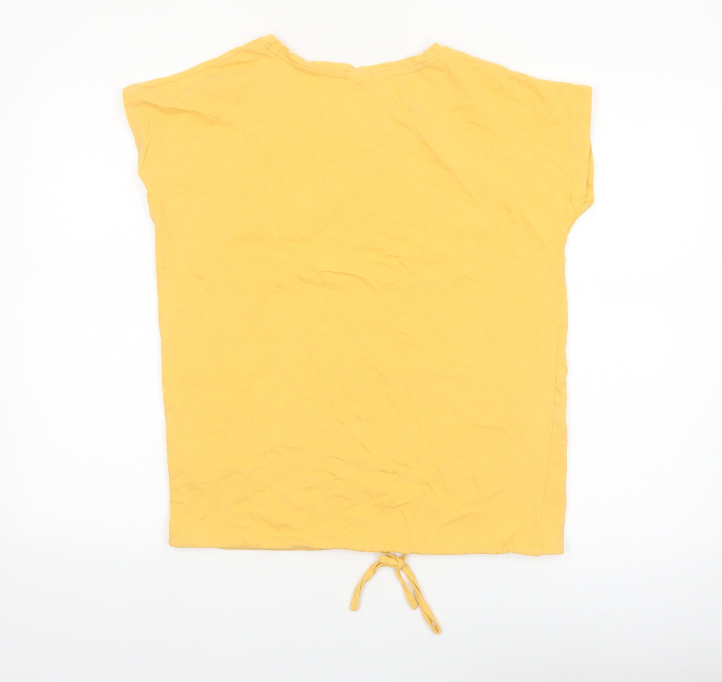 Beloved Women’s Yellow Zebra Print Cotton T-Shirt Size L