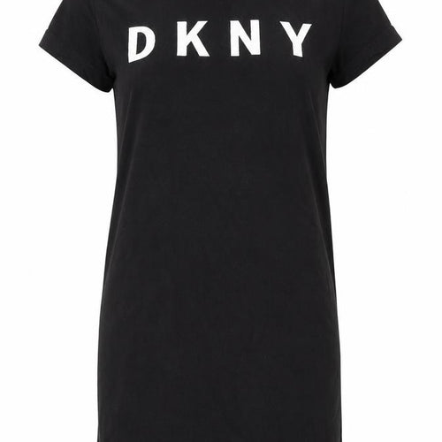 DKNY Women’s Black T-Shirt Dress S Short Sleeve Jersey Logo