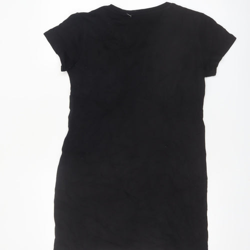 DKNY Women’s Black T-Shirt Dress S Short Sleeve Jersey Logo