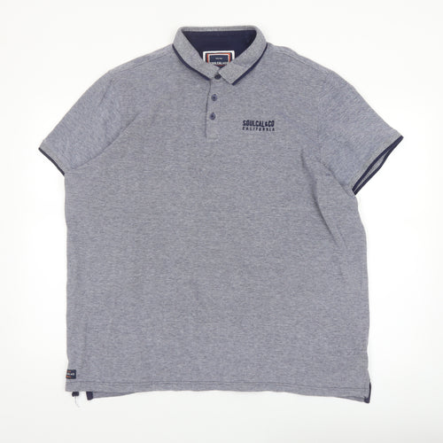 SoulCal & Co Men's Grey 3XL Cotton Short Sleeve Polo Shirt