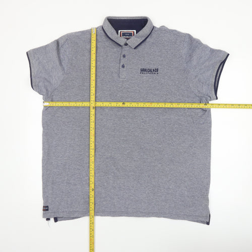 SoulCal & Co Men's Grey 3XL Cotton Short Sleeve Polo Shirt