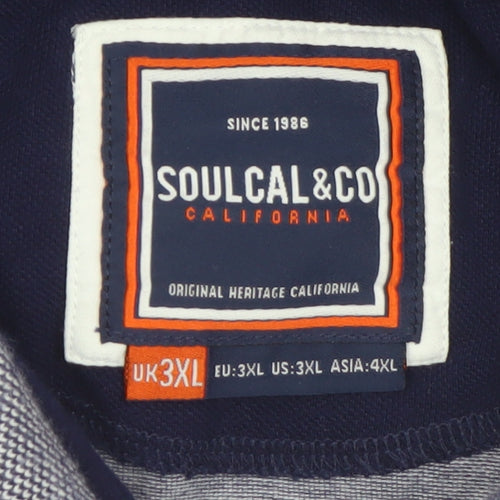 SoulCal & Co Men's Grey 3XL Cotton Short Sleeve Polo Shirt