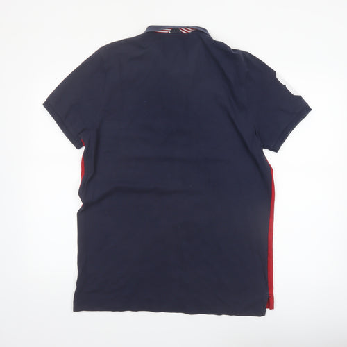 Giordano Men's Red XL Collared Colourblock Polo Shirt Slim Fit