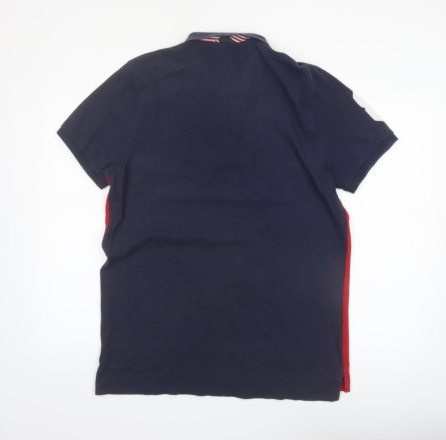 Giordano Men's Red XL Collared Colourblock Polo Shirt Slim Fit