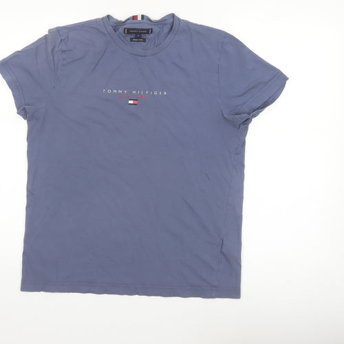 Tommy Hilfiger Men's Blue Logo Organic Cotton T-Shirt Size M