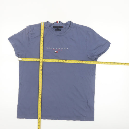 Tommy Hilfiger Men's Blue Logo Organic Cotton T-Shirt Size M