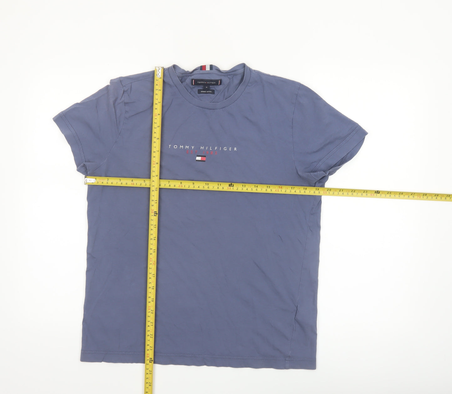Tommy Hilfiger Men's Blue Logo Organic Cotton T-Shirt Size M