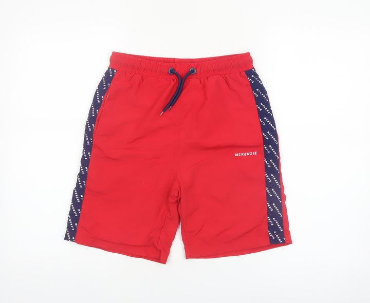 McKenzie Boys Red Swim Shorts 13-15 Years Elastic Waist Quick Dry