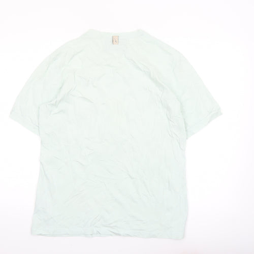 Prévu Men’s Mint Green Crew Neck Cotton Pocket T-Shirt Size L
