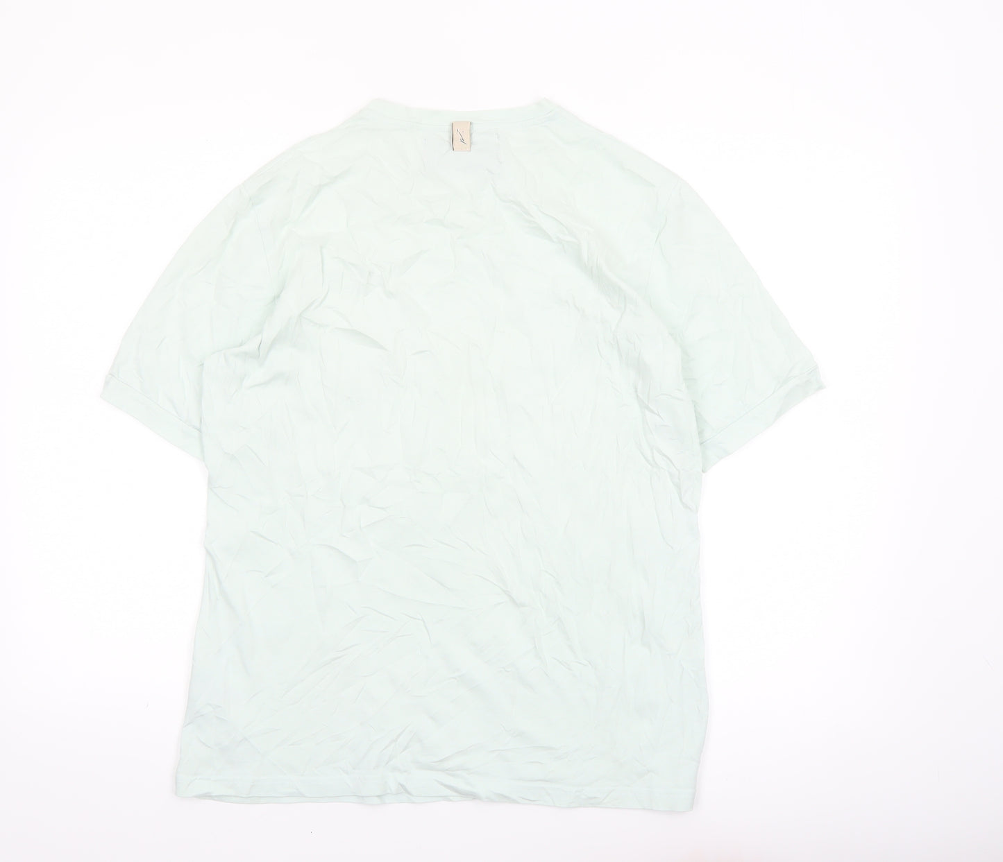 Prévu Men’s Mint Green Crew Neck Cotton Pocket T-Shirt Size L