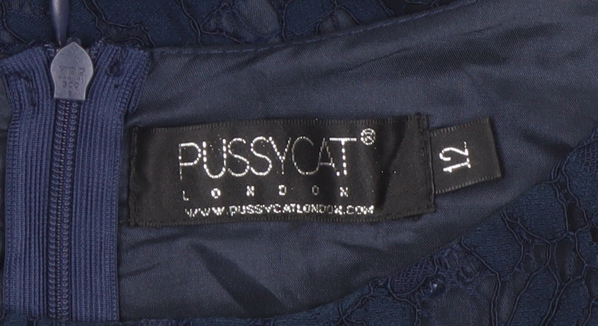Pussycat London Women’s Blue Lace Shift Dress Size 12