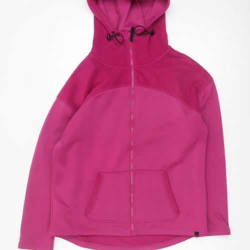 George Women Pink Full Zip Hooded Fleece Jacket Size 18