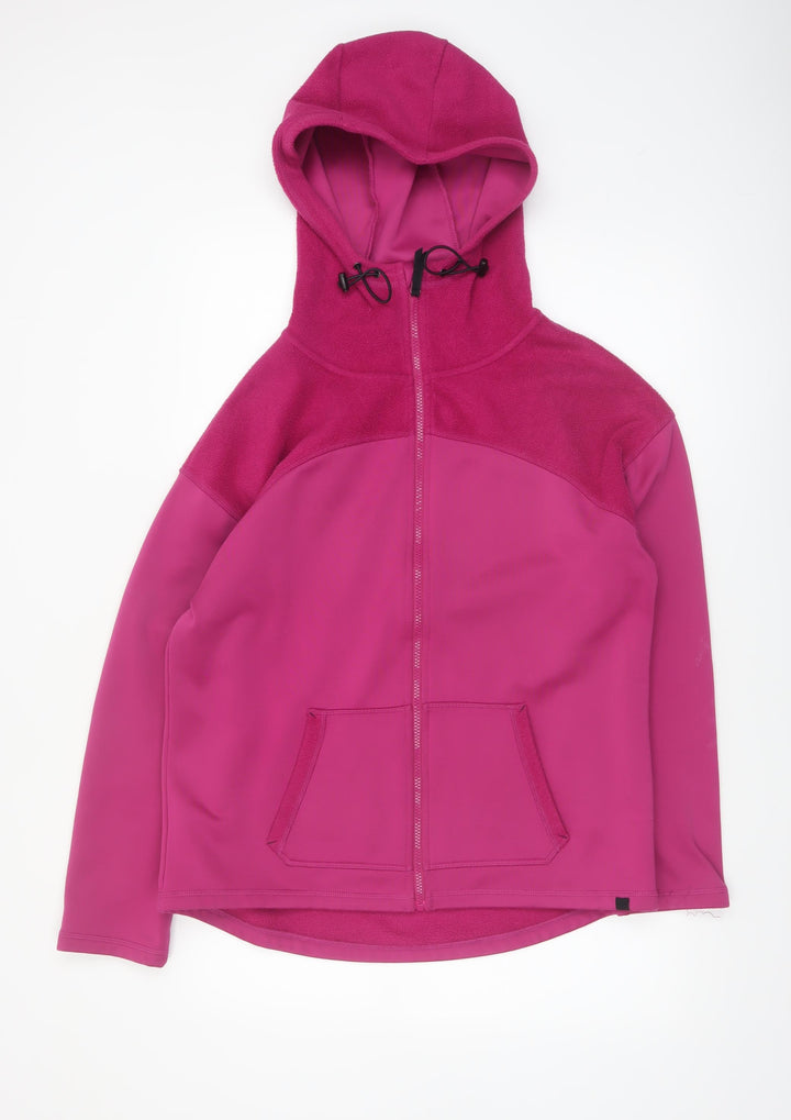 George Women Pink Full Zip Hooded Fleece Jacket Size 18