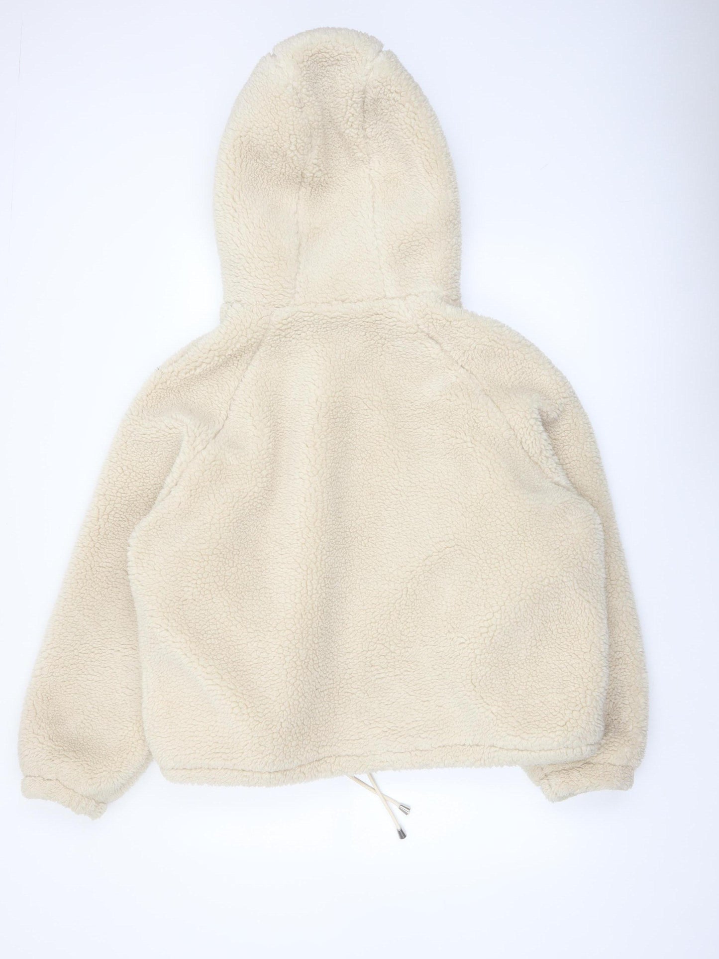 Primark Women Beige XL Hooded Fleece Zip Jacket Winter Warm