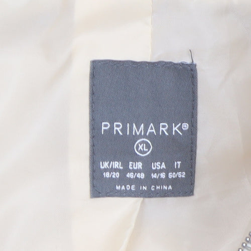 Primark Women Beige XL Hooded Fleece Zip Jacket Winter Warm