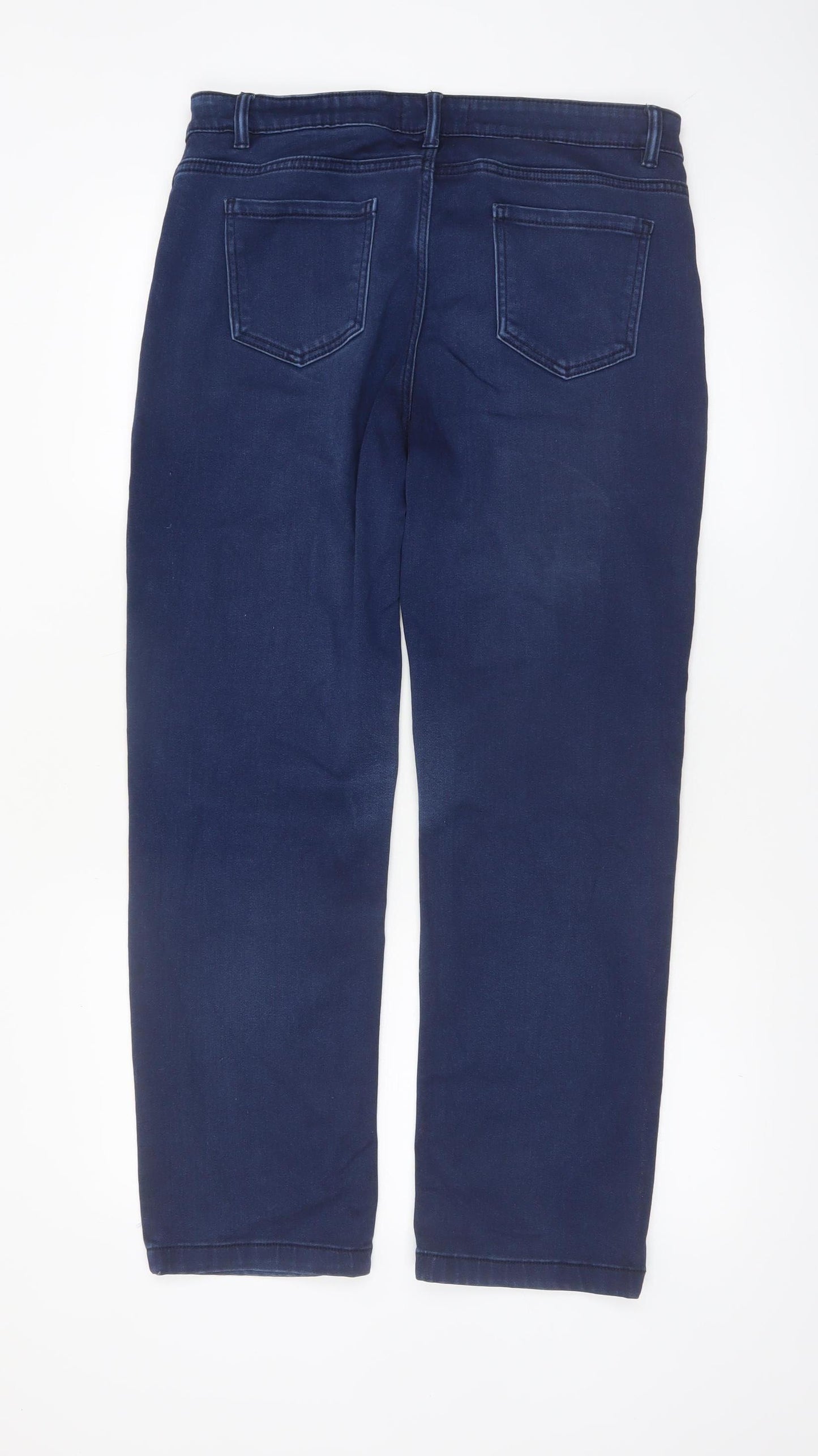 Marks and Spencer Women's Blue Straight Leg Stretch Jeans Size 14