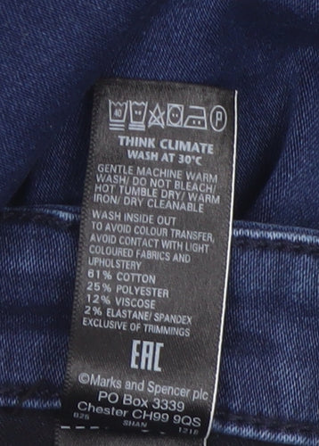 Marks and Spencer Women's Blue Straight Leg Stretch Jeans Size 14