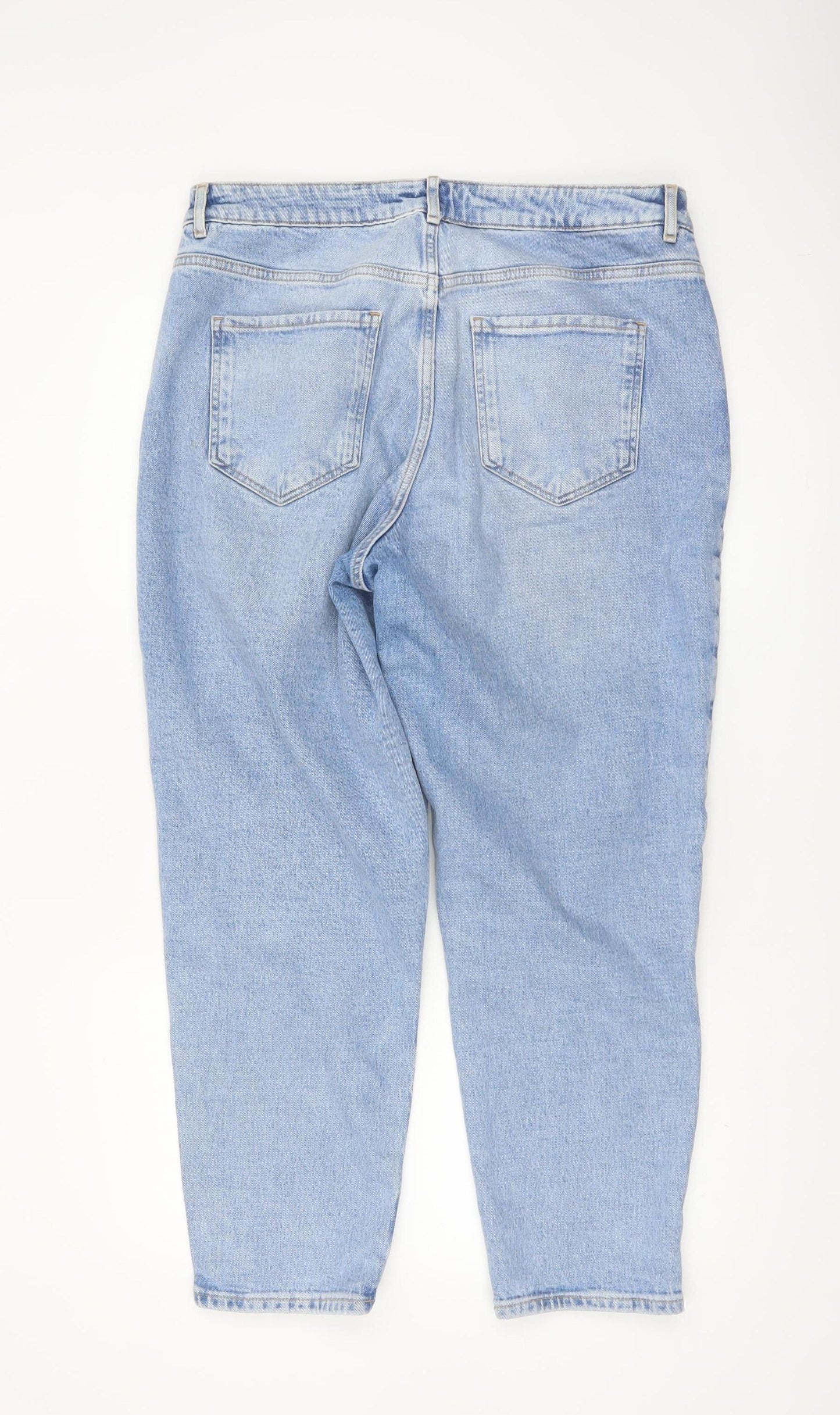 New Look Women’s Blue Mom Jeans Size 16 High Rise Ankle Grazer Denim