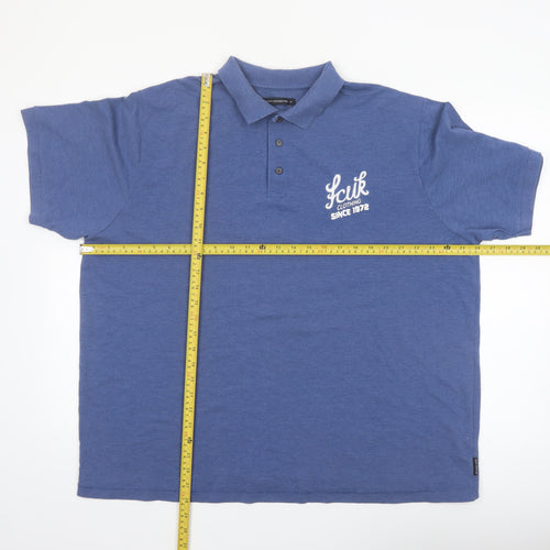 French Connection Men's Blue XL Polo Shirt Cotton Short Sleeve
