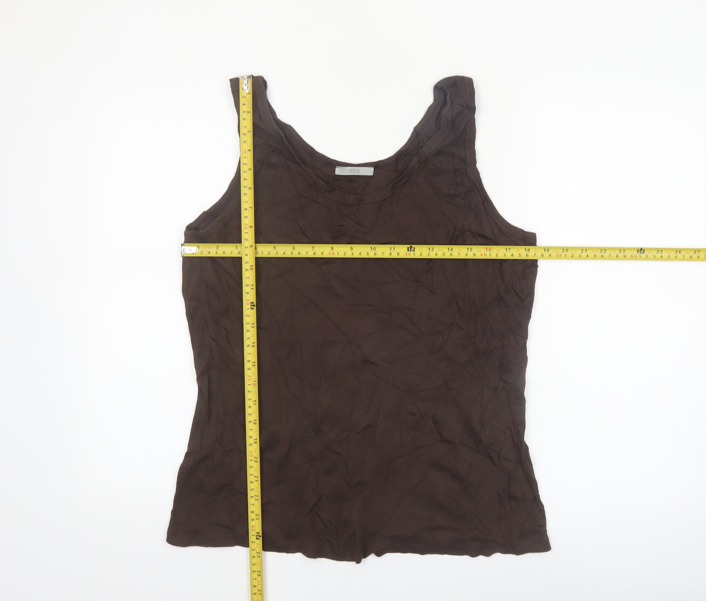Marks and Spencer Women’s Brown Cotton Tank Top XL