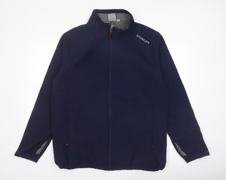 TOG24 Men's Blue 2XL Softshell Jacket Windproof Hiking Coat
