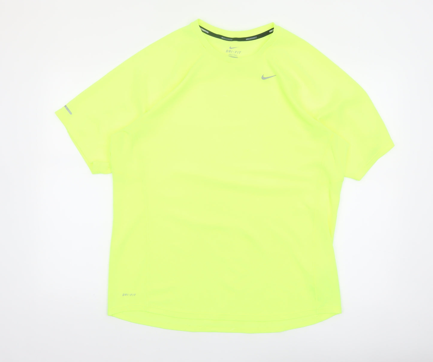 Nike Men's Yellow Dri-FIT Short Sleeve Running T-Shirt Size L