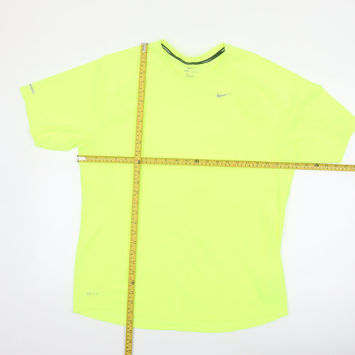Nike Men's Yellow Dri-FIT Short Sleeve Running T-Shirt Size L