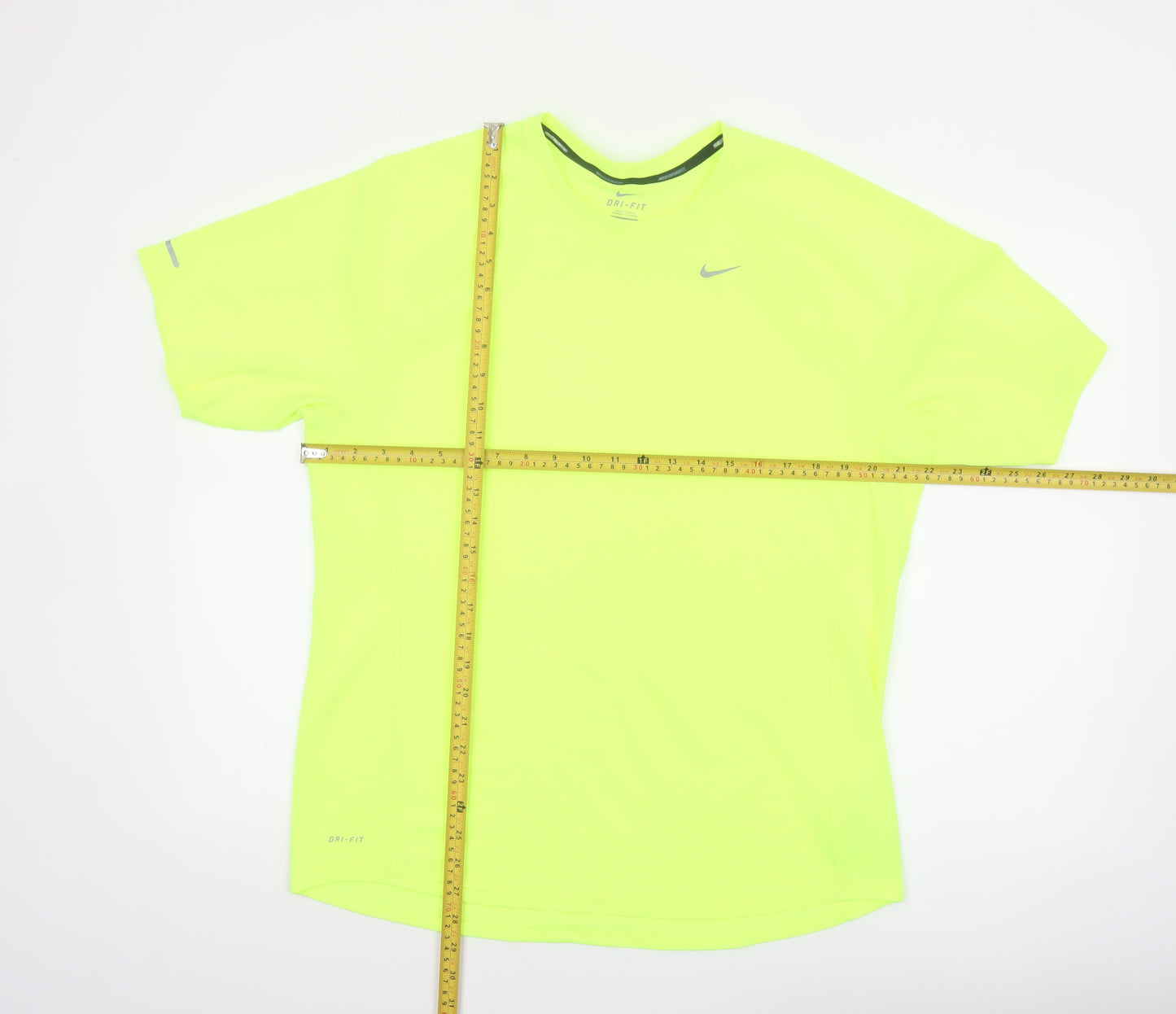 Nike Men's Yellow Dri-FIT Short Sleeve Running T-Shirt Size L