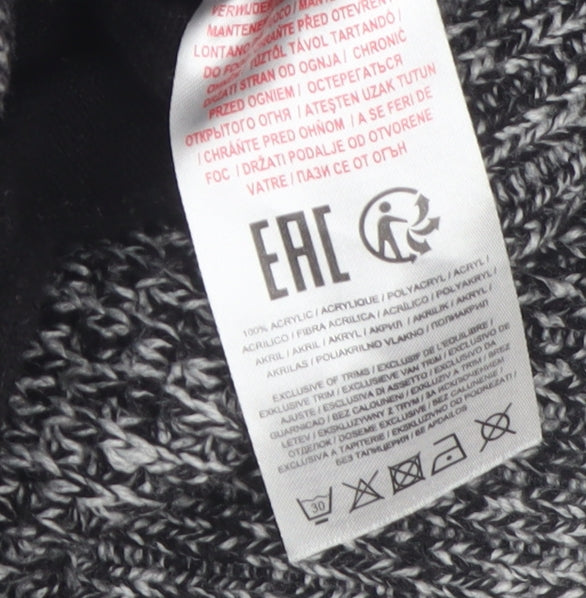 Kensington Eastside Men's Grey Chunky-Knit Full Zip Hooded Jumper L