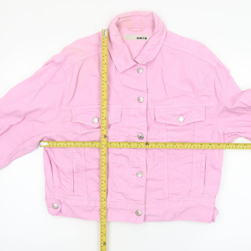 Topshop Moto Pink Cotton Cropped Denim Jacket Womens Size 10