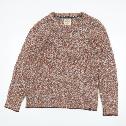 Fat Face Mens Brown Chunky Knit Cotton Wool Jumper Size S